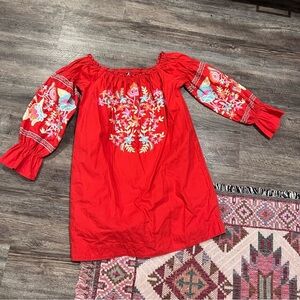 Free People Embroidered Off the should Dress